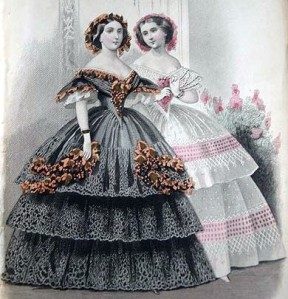 Peterson Magazine, gravure de mode, 1859